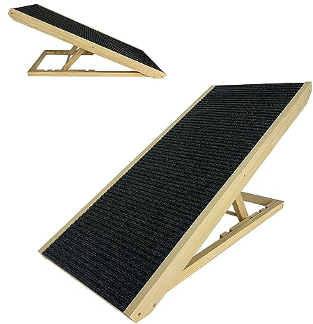 SUBTLETY Hundetreppe Klappbare Hunderampe Haustiertreppe aus Holz & Filz Katzentreppe Haustier Rampe Treppen für Hunde Katze Tiertreppe für Bett Couch Auto Belastbarkeit bis zu 100kg (Typ A)