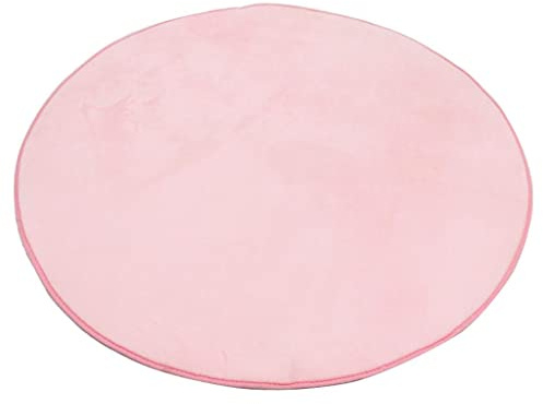 AWHAO 1.2M Fleece Soft Playhouse Tent Mat Round Rug Plush Kids Play Tent Rug Pad Fluffy Playroom Mat Child Game Blanket for Bedroom Home Living Room