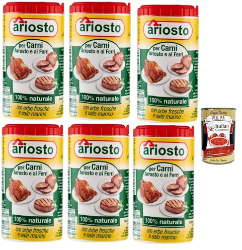 Italian Gourmet Bundle Fleisch-Gewürzmischung 6x 80g + Italian Gourmet Polpa Gratis – Italienische Würze für Braten, Grillfleisch, Steak, Hähnchen & Fleischgerichte, 100% naturale 480g