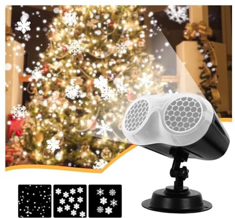Proiettore LED per Natale dinamico, proiettore per fiocchi di neve dinamici, impermeabile, per decorazione di Halloween, Natale, festa