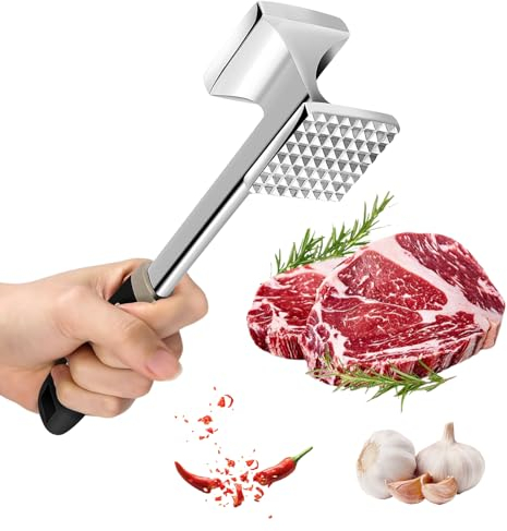 Ablandadores de carne versátiles – Mazo de carne ablandador fácil de usar con martillo de carne de aluminio de dos lados