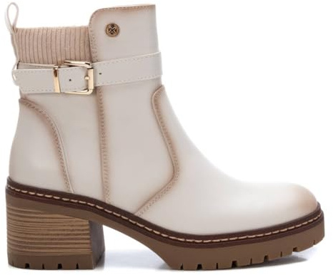 XTI - Botines casual Mujer Beige - Calzado Cómodo y Versátil - Moda casual - Modelo 14337104 (Talla 37)