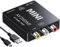 DigitPro Convertisseur RCA vers HDMI, 1080p Mini RCA AV vidéo composite audio vers HDMI, Prise en charge PAL/NTSC pour TV/Wii/PC/PS