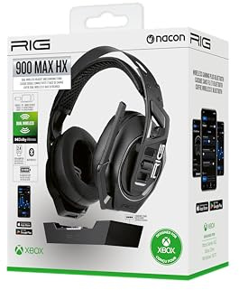 Nacon Gaming-Headset und Bluetooth-Basisstation, 2,4 GHz, Akkulaufzeit 60 Stunden, offizielle Xbox kompatibel mit PC RIG900