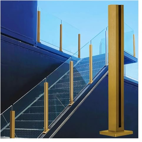 Glass Railing Post for Stairs Outdoor Deck Patio Balcony 10 12 Mm Board Compatible 130cm Height