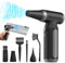 Compressed Air Duster-200000RPM Super Power Cordless Electric Air Blower Duster, USB Rechargeable Durable 3-Gear Adjustable Dust Blower Cleaner for PC, Keyboard, Outdoor, House and Car (Brown)