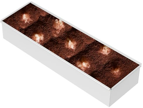 Guniata Telaio da forno rettangolare regolabile, stampo rettangolare antiaderente per torte tiramisù (normale)