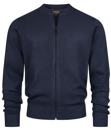 Indicode Herren INLaos Strickjacke mit Rundhalsausschnitt & Reißverschluss | Klassischer Cardigan für entspannte Casual-Looks, Feinstrickjacke, Herrenjacke, Freizeitjacke, Strickoberteil für Männer