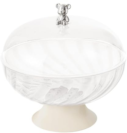 Gcljlmy Cesta de frutas, soporte para frutas, extraíble con tapa, frutero, plato de fruta para aperitivos, postres, pasteles, platos, estanterías, almacenamiento de verduras (transparente con tapa)