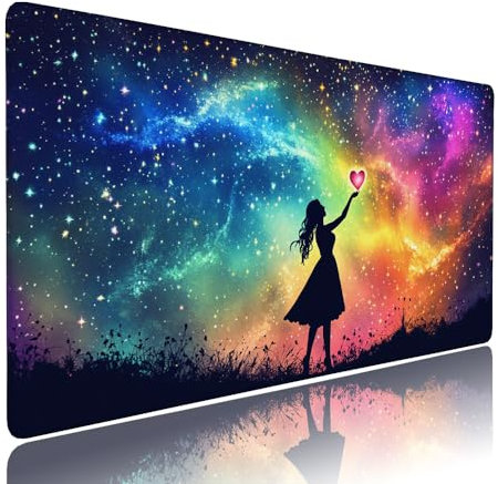 Tappetino Mouse Gaming xxl Accessori Scrivania Ufficio Colore Sogno Grande Tappetino Mouse e Tastiera Sottomano da Scrivania, Gaming Accessori pc 1200x600x3mm Base Antiscivolo, per PC Laptop d-163
