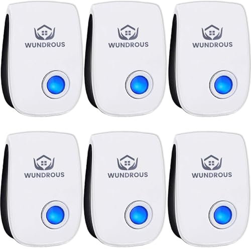 Repellente Ultrasuoni per Zanzara Professionale, 6 Pack Repellente Ultrasuoni Elettrico, Dispositivo Anti Parassiti Ampio Raggio, Contro Zanzare, Ratti, Scarafaggi, Ragni, Topi (Modern)