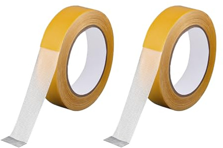 quyueug 2 Rolls Double-Sided Fabric Tape，Double Sided Tape for Clothes,Rug Tape - 0.78 Inch x 66ft Ultra-Strong Adhesive for Carpets, Rugs & Automotive Repairs