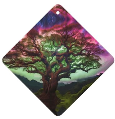 Phayah 4 Pz Deodoranti per Auto Appeso Albero Etereo Modello Lavanda Profumo Compresse di Lunga Durata Profumo Profumo Quadrato