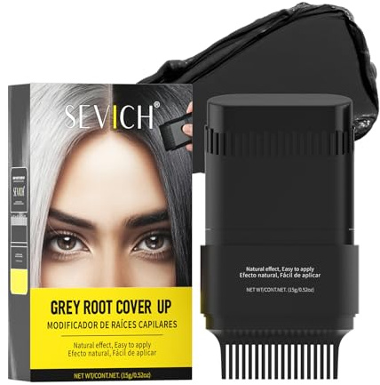 SEVICH Touch Up Comb 2 in 1 Korean, Instant Hair Root Touch-Up Stick | Dual-Sided Design For Natural Gray Coverage, Long-Lasting Moisturizing Formula With Plant Extracts,15g Black