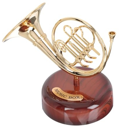 TOYANDONA Musikspieldose Horn Aus Kunststoff Instrumentendekoration Für Schreibtisch Kreative Musikinstrument-Figur Als Deko Für Zuhause Und Büro 5.12 in