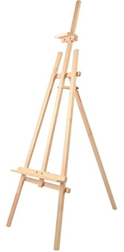 Solagua Caballete de Madera para Pintar de Pino Natural, Altura 170 cm, Soporte de Lienzos, Cuadros y Fotografías, Regulable y Plegable, Manualidades Niños y Adultos