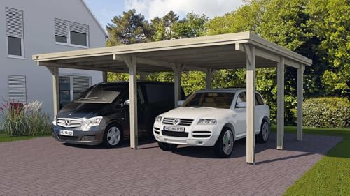Weka Flachdach-Doppelcarport 618 Gr. 1, ohne Dachplatten