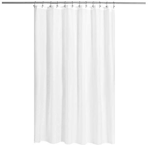 N&Y HOME Rideau de Douche en Tissu ou Doublure avec aimants, Doublure de Douche en Tissu Doux de qualité hôtelière, Lavable en Machine, Blanc, 183 x 183 cm