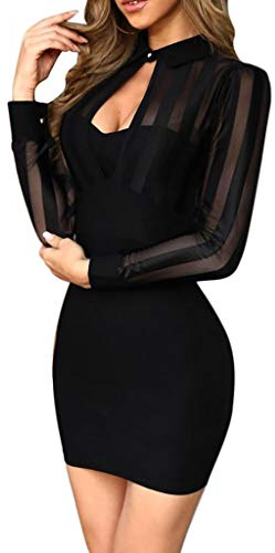 Ni_ka Robe Club Maille Transparente Topless Bag Buttocks Mini Robe Sexy Robe Salopette Femme Robe Noir Moulante
