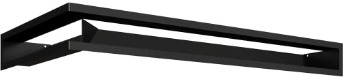 KRATKI Grille de Ventilation Luft pour cheminées Grille d'angle Droit avec Prise d'air Couverte 45 degrés Acier thermolaqué 40x80x9cm Noir