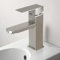 Mursche Rubinetto da bagno per lavabo, rubinetto ad alta pressione, rubinetto per acqua calda e fredda, in acciaio inox, per bagno, WC, lavandino, cucina, nichel spazzolato