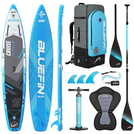 Bluefin Cruise 15' Aufpumpbares SUP Board | Erwachsenen Paddleboard | Tandem 15ft | Zubehör Inklusive