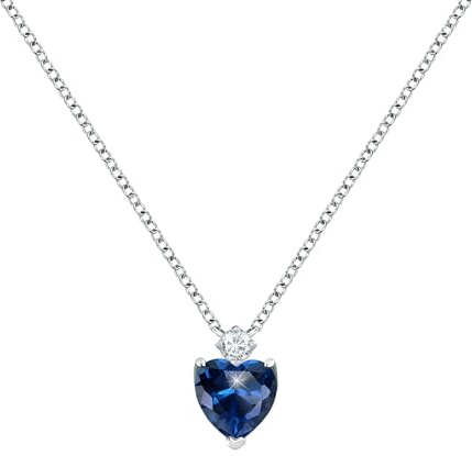 Morellato Collana Donna in Argento 925‰, Zirconi, Collezione Tesori, Cuore Blu - SAIW159
