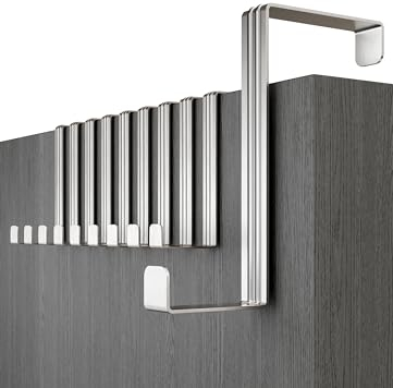 Menz Attaccapanni da porta - 10 pezzi, argento - sostegni per porta 4,1 cm e 4,6 cm, appendiabiti per varco - supporti per interni, appendino universale Türhaken