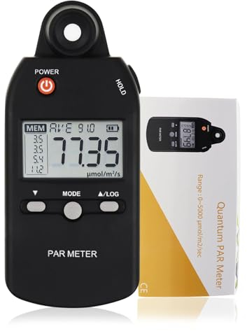 SUZLAZYR Light Meter for Plants - Full-Spectrum Quantum PAR Meter High Precision PPFD Meter Tester for Indoor and Outdoor Plant Photosynthetic Activity, 400-700nm Wavelengths Range