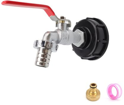 KLEHOPE Raccordo Cisterna 1000 Litri 3/4 Lega Rubinetto Serbatoio 1000l 1/2 Raccordo Tubo Acqua, per Tubi Diametro DN60, Collegamento Tubo Giardino Serbatoio Dell'acqua