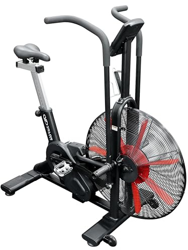 Valor Fitness Air Bike – Heavy-Duty Full-Body Exercise Bike with Performance Monitor, Adjustable Seat, Foot Pegs & Quiet Belt Drive for Intense Cardio & Home Gym Workouts