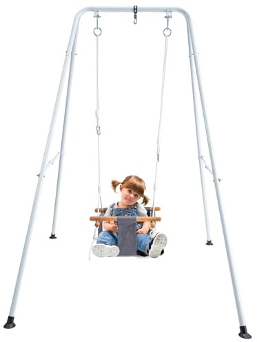 Queiting Multifunktionsschaukel mit Gestell Metal Schaukel für drinnen und draußen Multifunktionsschaukel (S)