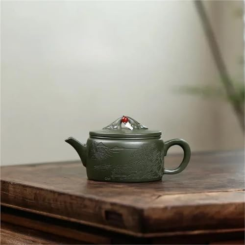 Théières Yixing – Service À Thé Kung Fu, Théière En Argile Violette De 210ml, Minerai Original, Verte Sculptée La Main, 1 Pièces Théière Service A Thé
