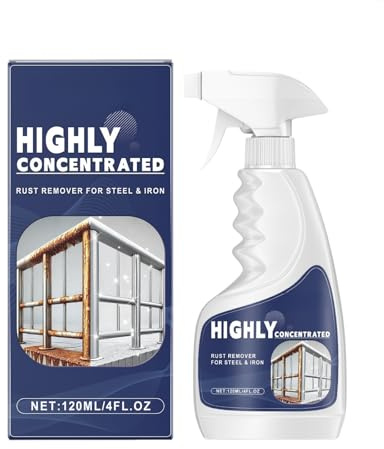 Duminyu Heavy-Duty 120ml Rust Remover Spray for Metal, Fast Acting Rust Converter & Stain Remover, Anti Rust Treatment for Cars, Bikes, Patio Slabs - Metal Cleaner & Corrosion Inhibitor