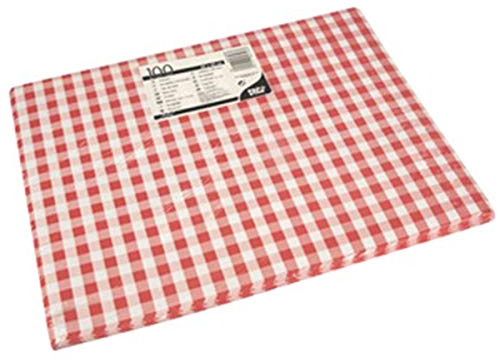 'Mesa Manteles de papel, 30 cm x 40 cm Rojo cuadros, 100 unidades)