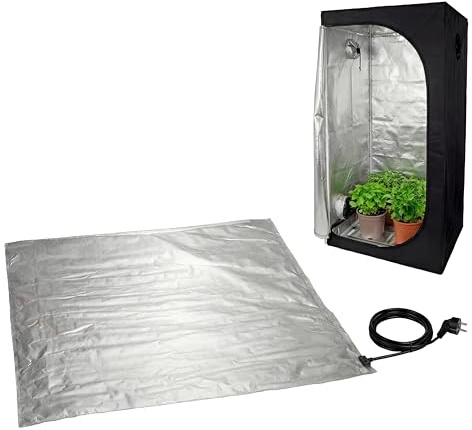 Romberg Skinnyheat Growzelt Heizmatte 95x95 cm, 135 W, passend für 100x100 Grow Tent, Gewächshausheizung & Pflanzen Heizmatte für Growbox, Anzucht, IP67, max. Belastung 250kg