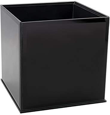 Royal Imports Flower Glass Vase Decorative Centerpiece for Home or Wedding Cube Plate Glass, 5x5x5, Black