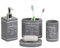 Home Basics Design 4-Piece Ceramic Bathroom Set, by (Grey) Ensemble de Salle de Bain en céramique Motif Paris Gris, No Size