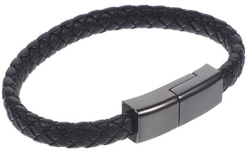 Hemobllo USB-C Charging Bracelet Cable 20cm Zinc Alloy – Detachable Fast Data & Power Cord for Phone, Wearable Keychain for Travel