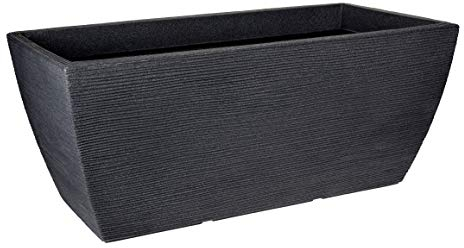 Grand pot de fleurs design anthracite – 80 x 40 cm – XXL en plastique bac à fleurs carré