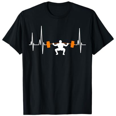 Bilanciere Pesi Heartbeat Bodybuilding Cool Divertente Palestra Maglietta