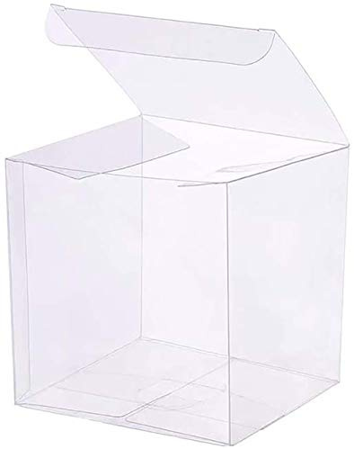 Transparente Geschenkboxen für Hochzeiten, quadratisch, transparent, für Süßigkeiten, Schokolade, Valentinstag, Geschenkverpackung, 10 x 10 x 10 cm, 20 Stück