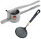 Westmark Set per Spätzle, 2 Pezzi, 1 Pressa per Spätzle e Patate con Fori Rotondi, 1 Mestolo, Gentle, Alluminio Pressofuso/PA, Argento/Nero, 611022E8
