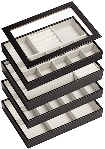 ADEL DREAM Stapelbares Schmucktablett Schmuckschatpfanne Aufbewahrung Schublade Lagerung-Schmuck Aufbewahrung Damen Schmuckschatpfe