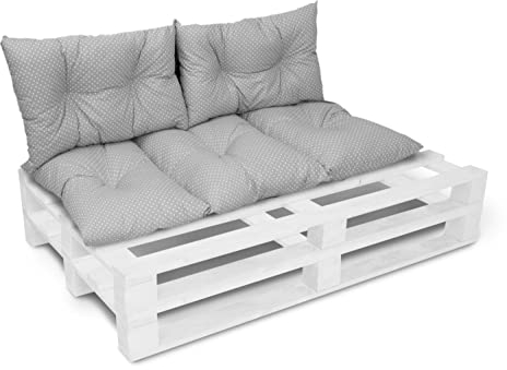 Amilian Palettenkissen Set 1x 120x60 + 2x40x60 Sitzauflage Sitzkissen für Europaletten Palettensofa Palettenmöbel Balkon Kleine Couch Outdoor Sessel oder kleines Sofa für Jugendzimmer