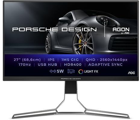 AOC MONITOR GAMING AGON PORSCHE DESIGN PD27S 27 2XHDMI 2XDP 170HZ, IPS, Adaptive Sync, 27 pollice QHD 170Hz