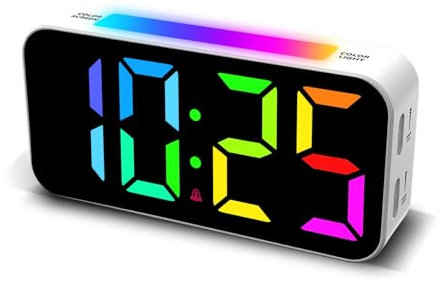 Topski Loud Alarm Clocks for Bedrooms Heavy Sleepers, Digital Bedside Clock with Night Light, Large Display, Dual Alarm, Snooze, Dimmable for Kids Teens Boys Girls