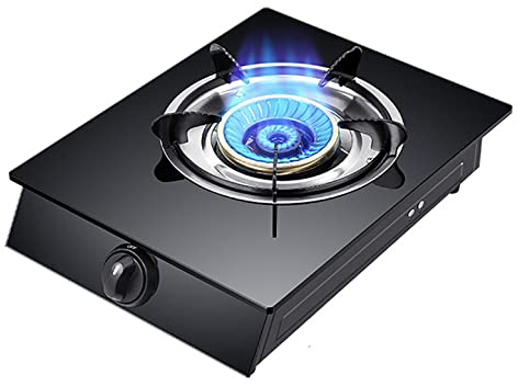 Piano cottura a gas 4.0KW Piano cottura a gas da incasso da tavolo per interni, Pentole da cucina da campeggio portatili, Fornello a GPL per esterni Forno a griglia Acciaio inossidabile 30cm [Cla