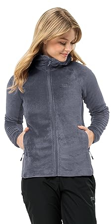 Jack Wolfskin Damen ROTWAND Hooded FZ W Fleece-Jacke, Dolphin, S