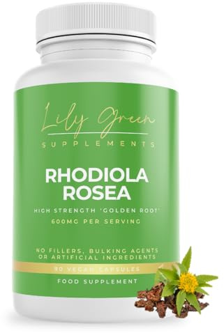 Lily Green Rhodiola Rosea Capsules | 600mg Per Serving Rhodiola-Rosea Supplements for Anxiety, Adaptogenic & Cognitive Support | Non-GMO, No Artificial Additives | 90 Capsules | Made in UK